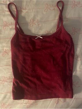 Garage Burgundy Spaghetti Strap Cami with Bow